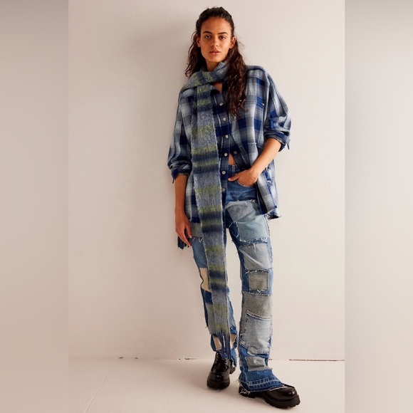 We the free stadium plaid shirt jacket Sz XS - Picture 2 of 8